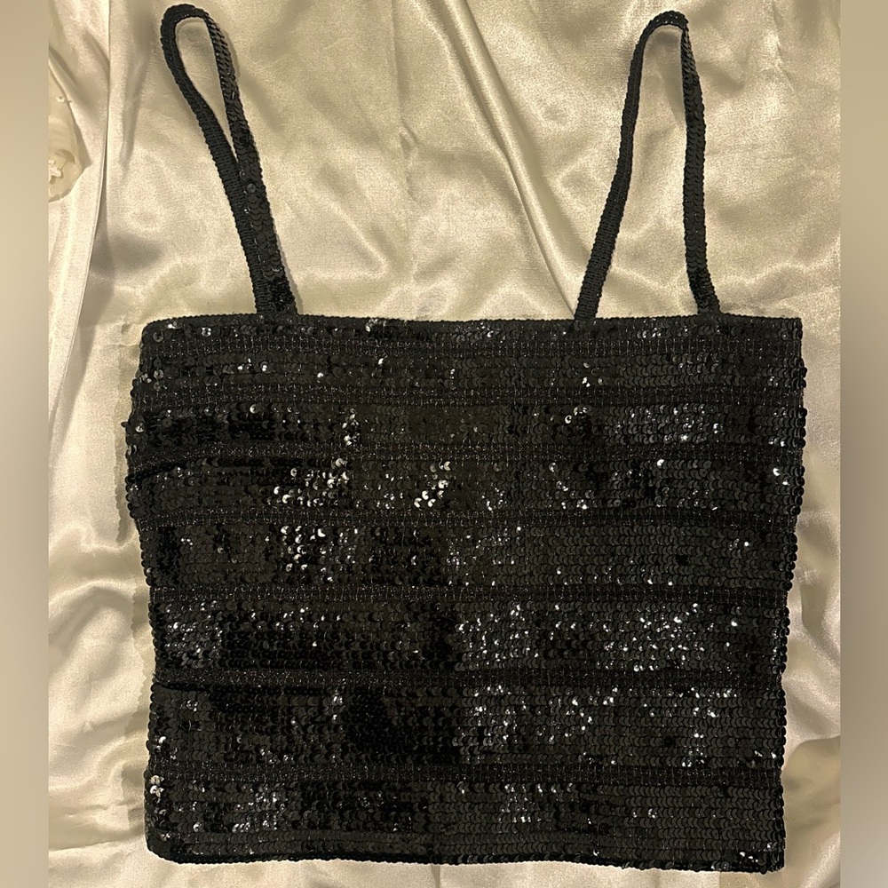 LA PERLA VIntage Black Sequin corset. #030 - Picture 4 of 8